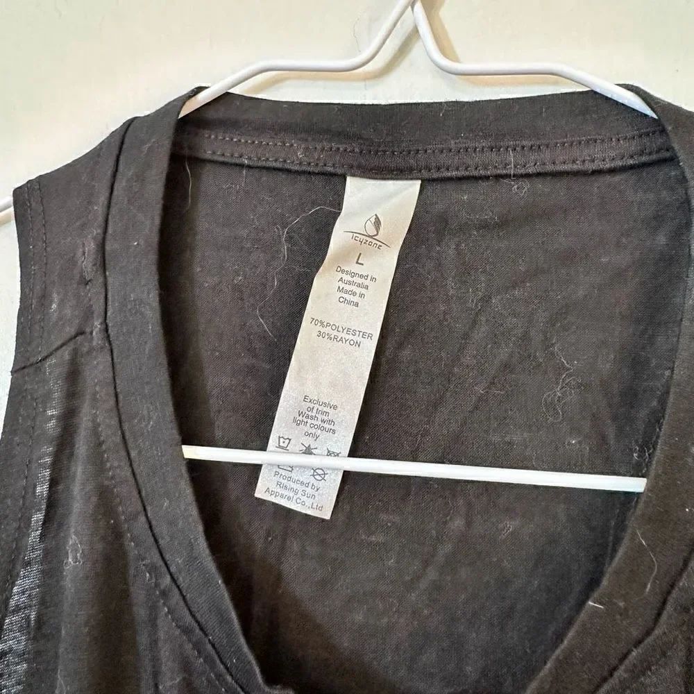 Icyzone Women's Black Scoop Neck Sleeveless Tank Dress Size Large - Picture 3 of 3